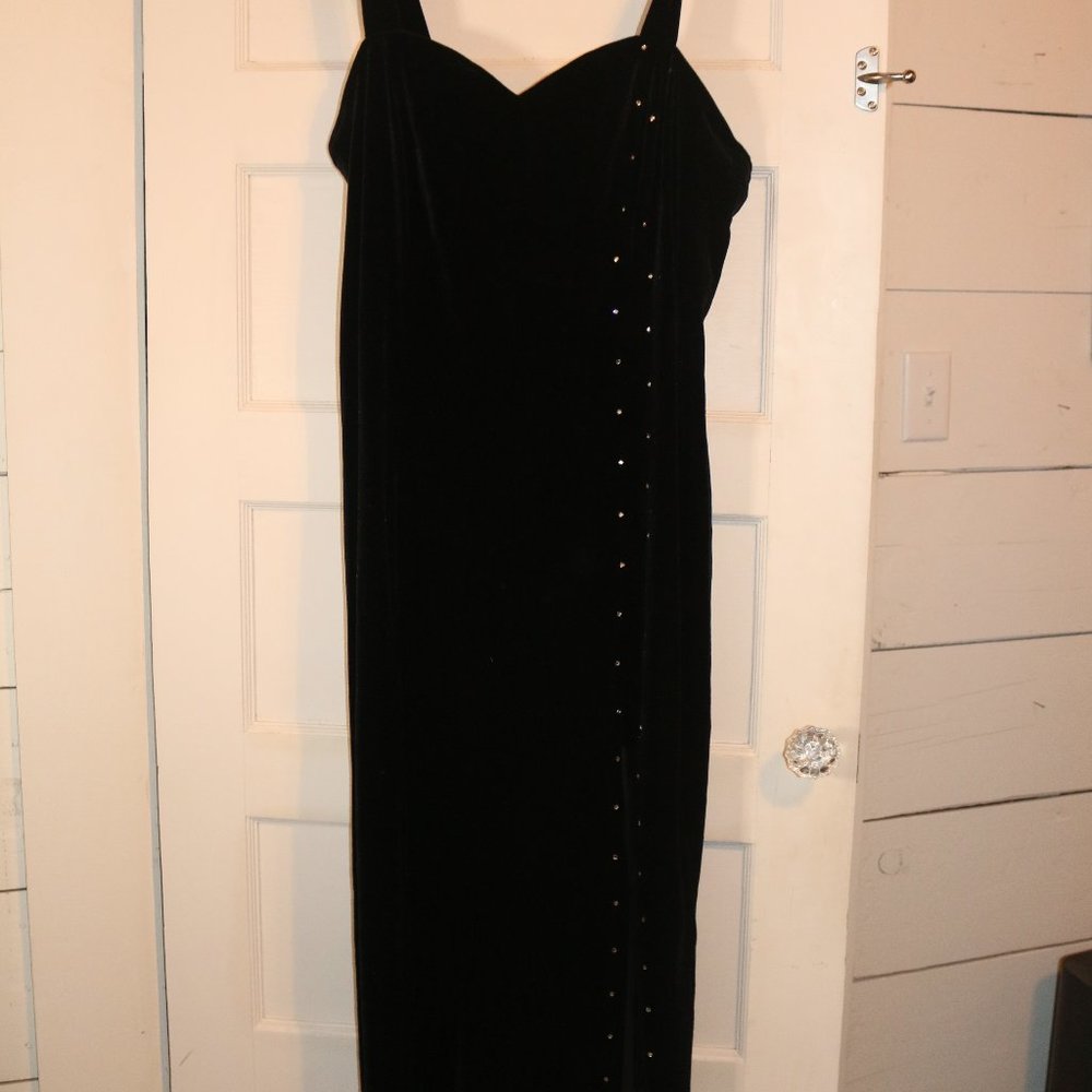 Vintage Black Velvety Gown with matching shrug